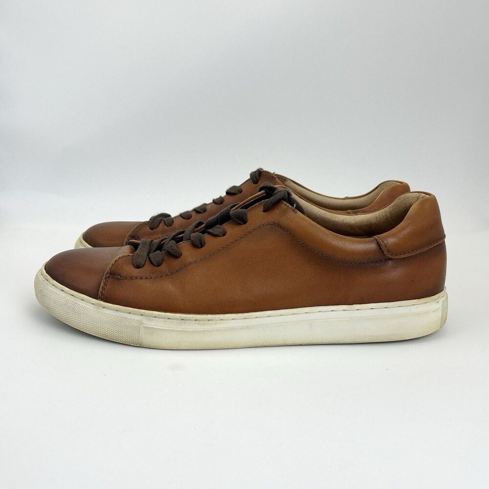 Joseph Abboud Adriano Leather Sneakers Men’s Size 9.5 Cognac Brown Casual Shoes